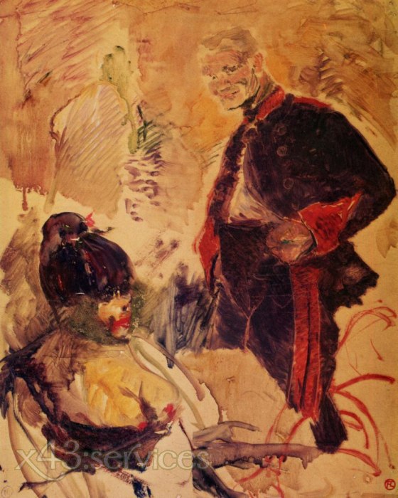 Henri de Toulouse-Lautrec - Artillerist und Maedchen - Artilleryman and Girl - zum Schließen ins Bild klicken